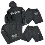 Art & Co. Love Art Windbreaker Nylon Short Set | Screen Printed + Silicon Patching