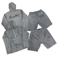 Art & Co. Love Art Windbreaker Nylon Short Set | Screen Printed + Silicon Patching