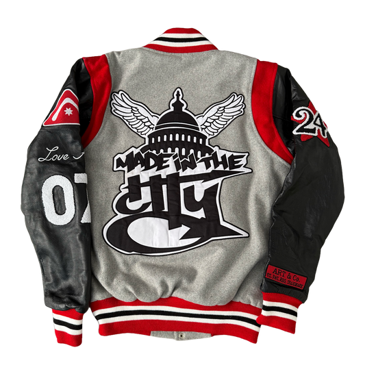 Red Made in the City Varsity Jacket — Archive Cut
